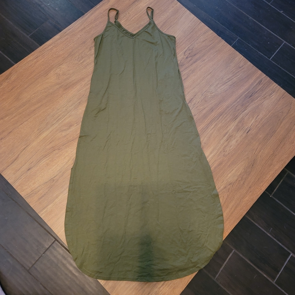 Army green maxi dress